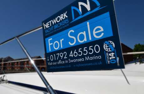 Network Yacht Brokers for sale sign swansea